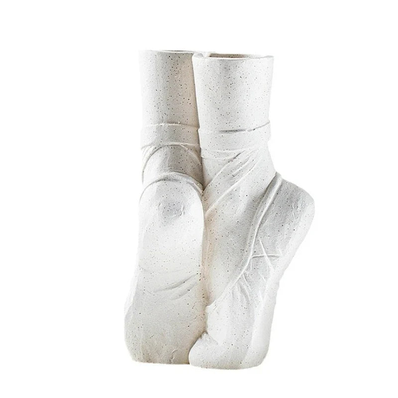 Afralia™ Ballet Shoes Vase: Realistic Dancer Portrait Sculpture for Home Decoration
