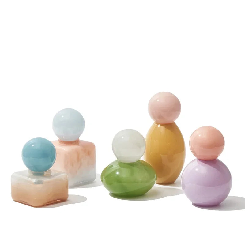 Afralia Geometric Sphere Glass Vase with Lid, Desktop Storage Container