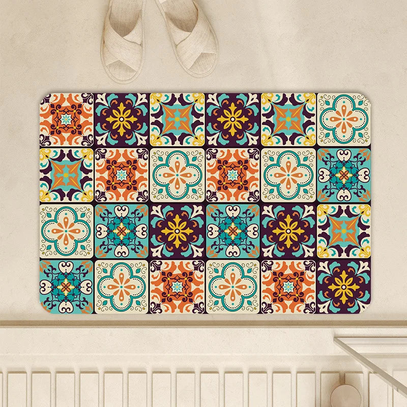 Afralia™ Diatom Ooze Absorbent Bathroom Mat: Vintage Style, Anti-Slip, Easy to Clean