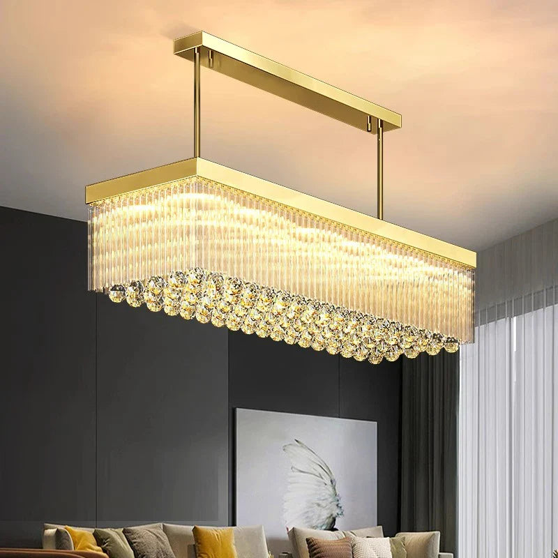 Afralia™ Crystal Chandelier: Luxury Living Room & Dining Room Pendant Lamp