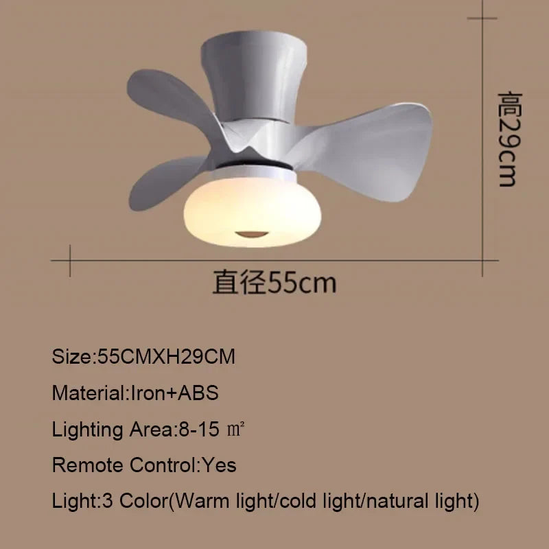 Afralia™ 22 Inch Smart Ceiling Fans with Wood Color and Colorful Light