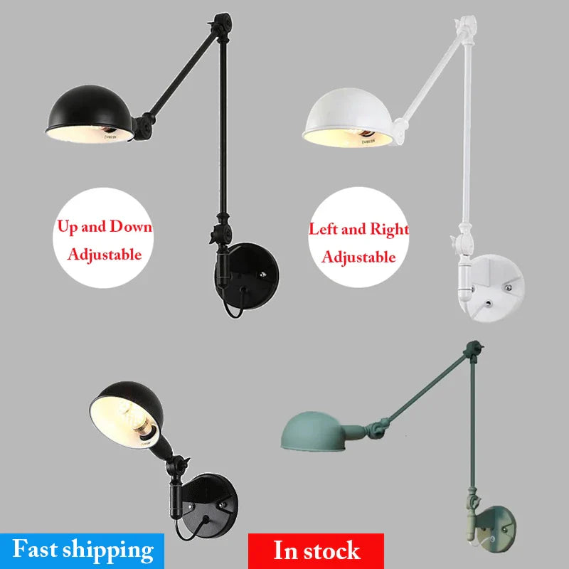 Afralia™ Nordic Telescopic Wall Lamp With Adjustable Long Arm, Rotatable Indoor Lighting