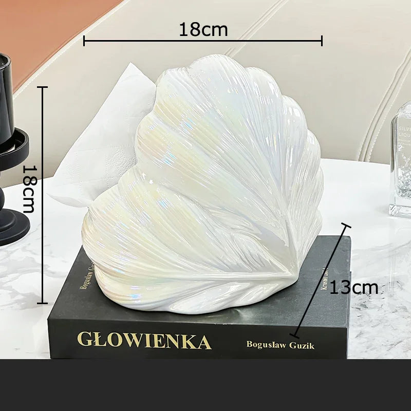 Afralia™ Heart Feather Ceramic Tissue Box Desk Decoration Bedside Paper Towel Case