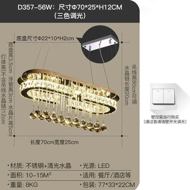 Afralia™ Luxury Crystal Dining Pendant Light - Modern, Creative, Personalized Lighting