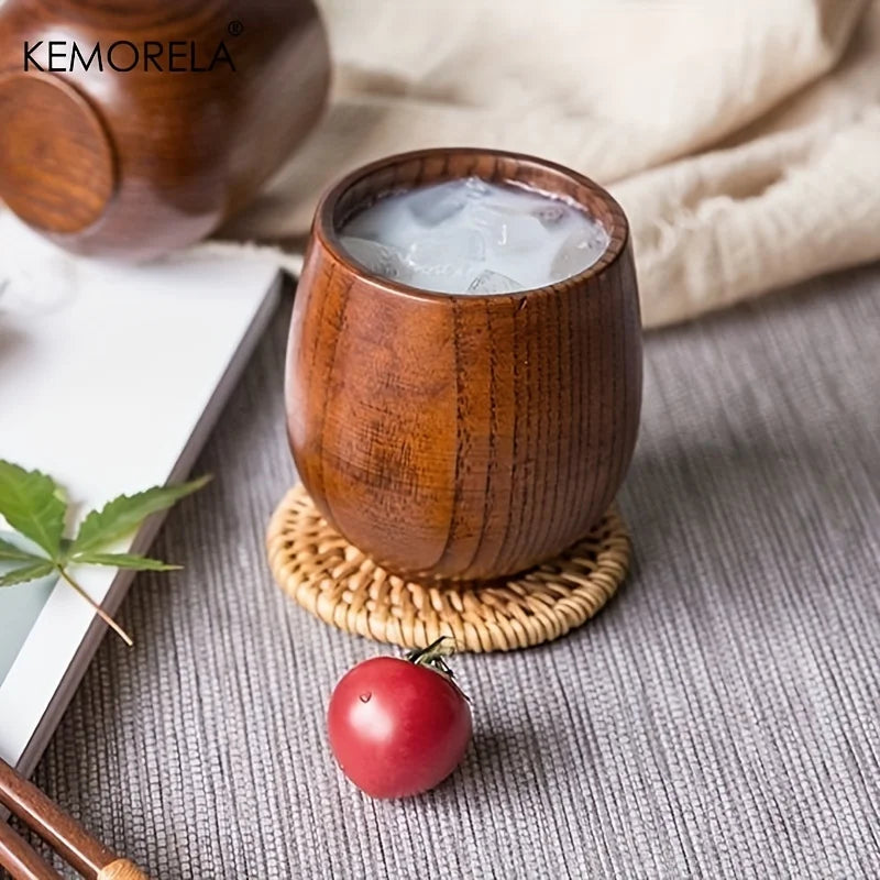 Afralia™ Set of 2 Japanese Tea Cups | Exquisite Wooden Drinkware for Every Season