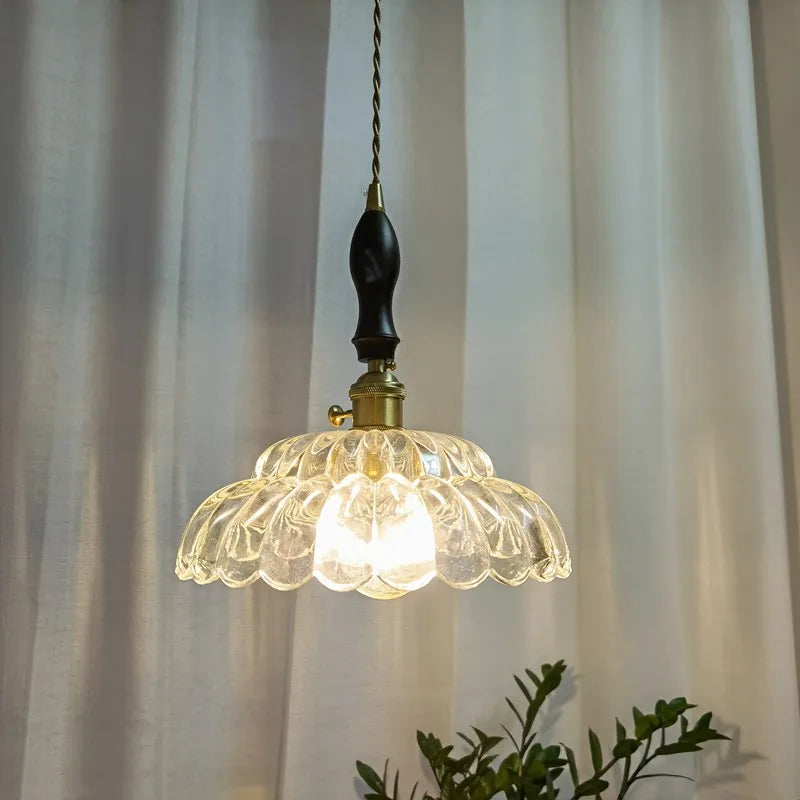 Afralia™ Modern Wood Handle LED Pendant Light for Dining Room, Balcony, Kitchen