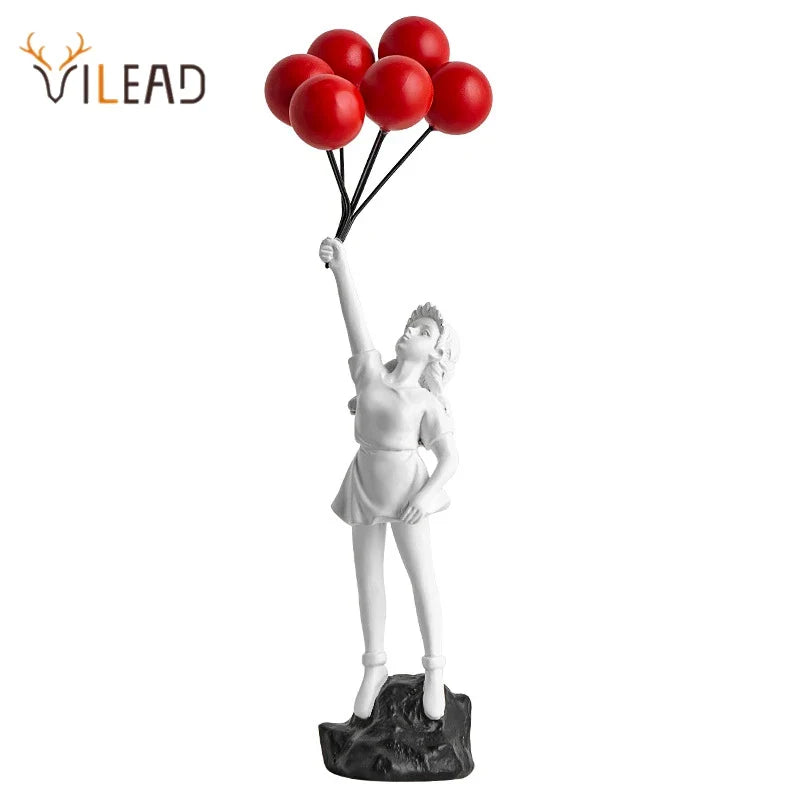 Afralia™ Banksy Girl Balloon Sculpture Figure for Modern Interior Decor