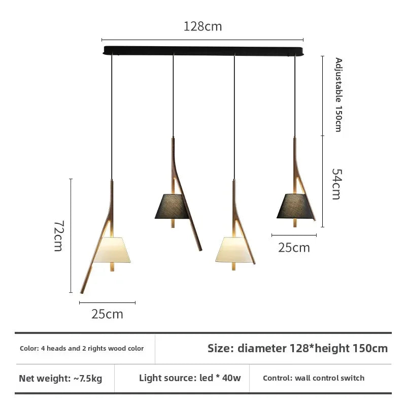 Afralia™ Wooden Chinese Chandelier for Tea Room, Study, and Restaurant Decor Lighting