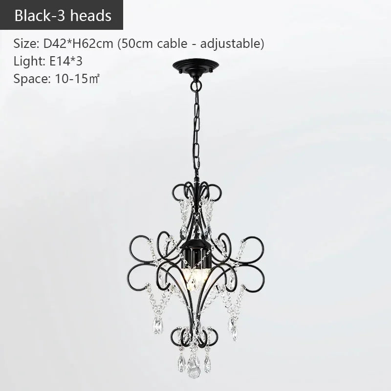 Iron Crystal Chandelier by Afralia™ - Modern Industrial Luxury for Home Living Room