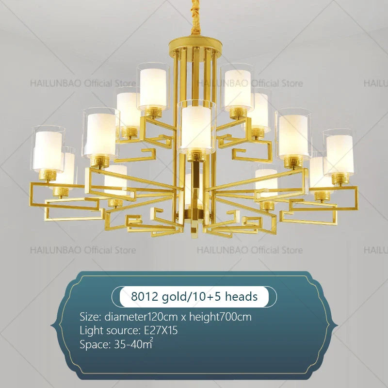 Afralia™ Chinese Style Luxury Living Room Chandelier for Elegant Homes