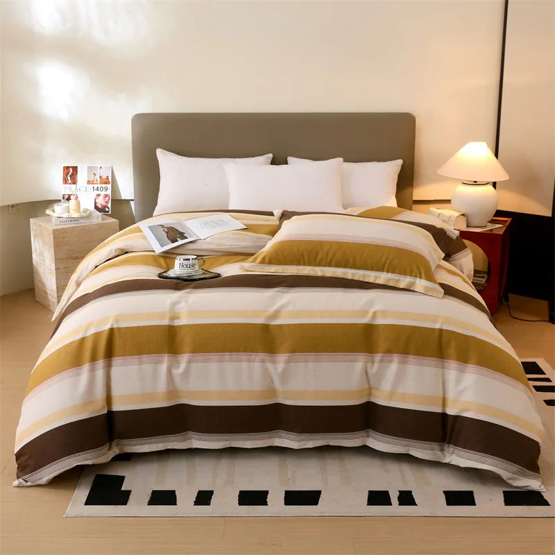 Afralia™ Nordic Cotton Single Duvet Cover: Autumn Winter Ultra Soft Brushed Quilt Cover