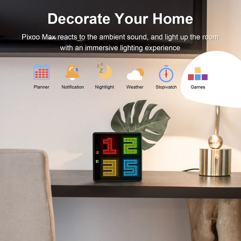 Afralia™ Pixoo Max Pixel Art Display: App Control, Cool Animation, Desk Mount