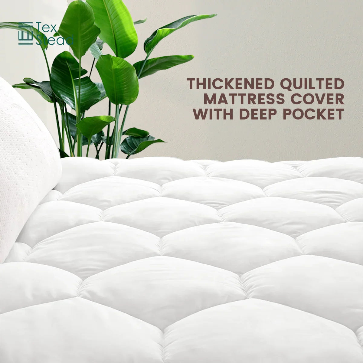 Afralia™ Hexagon Mattress Pad: Ultra Soft Deep Pocket Quilted Topper Cover.