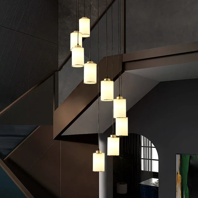 Afralia™ Stairwell Chandelier: Modern Spiral Design for Elegant Villa Hallway Lighting