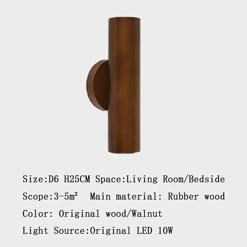 Afralia™ LED Wood Wall Lamp: Nordic Style Walnut Sconce for Bedroom, Study, and Living Room