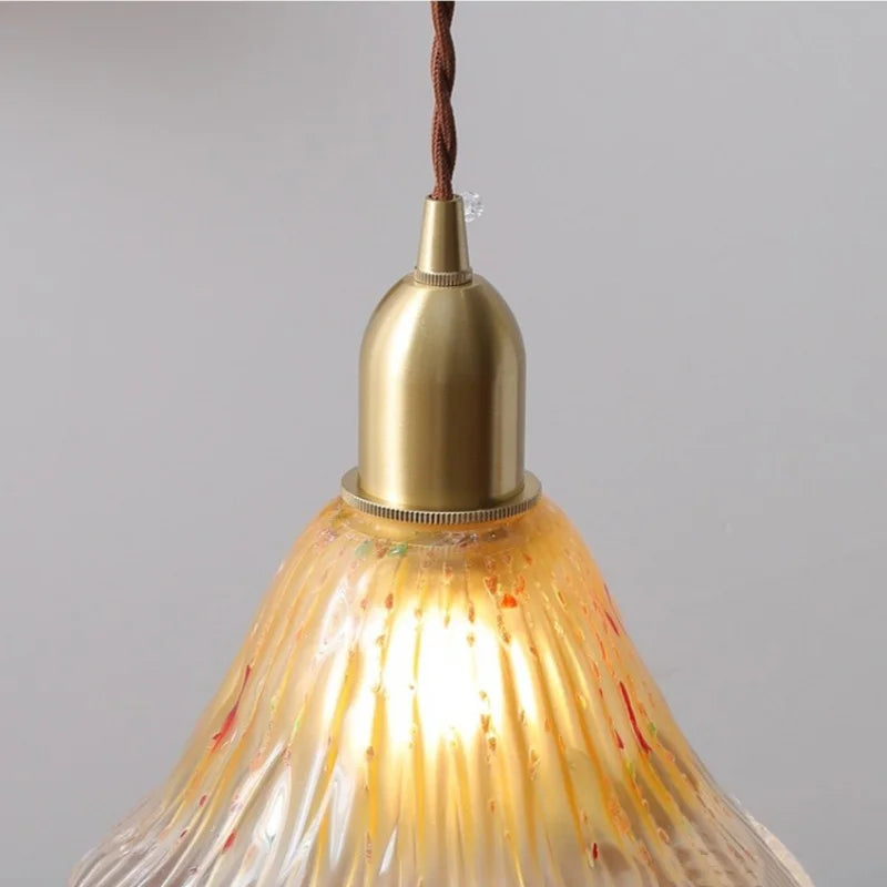 Afralia™ Glass Pendant Lamp Copper Socket Nordic Modern LED Hanging Light