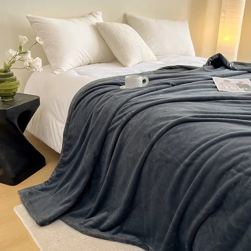 Afralia™ Luxury Soft Milk Velvet Raschel Blanket with Carved Edging