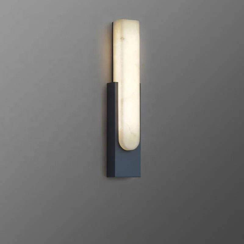 Afralia™ Grey Marble LED Wall Sconce: Nordic Style Metal Bedside Lamp