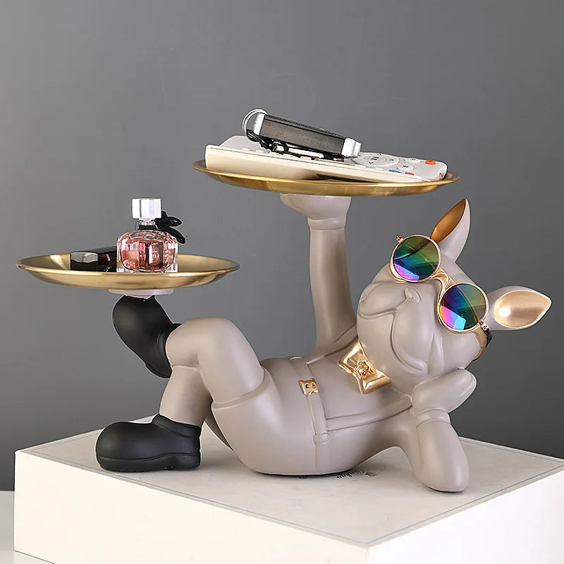 Afralia™ Bulldog Animal Figurine: Cool Dog Statue for Stylish Home Decor