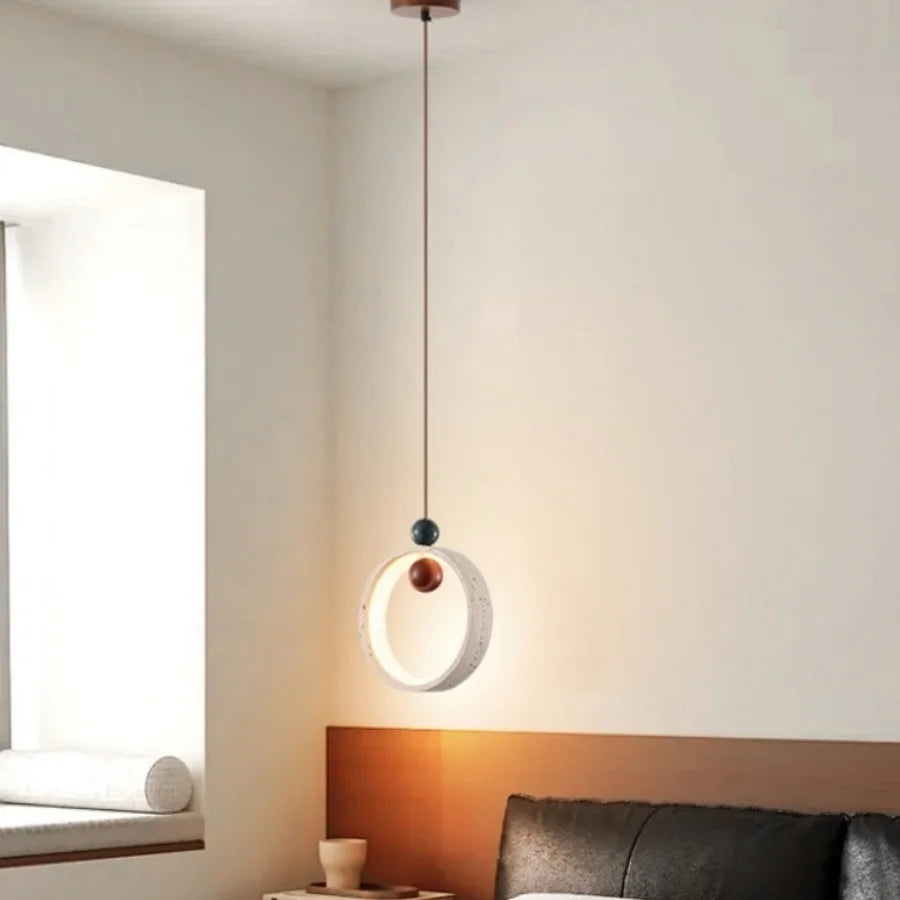 Afralia™ Adjustable LED Pendant Light - Nordic Modern Yellow Travertine Marble Wood Fixture