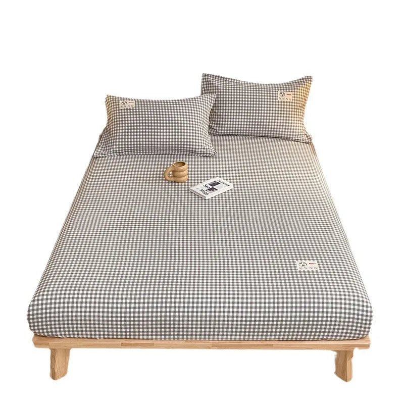 Afralia™ Plaid Style Fitted Sheet - Skin-friendly Elastic Bedsheet for Kids' Room