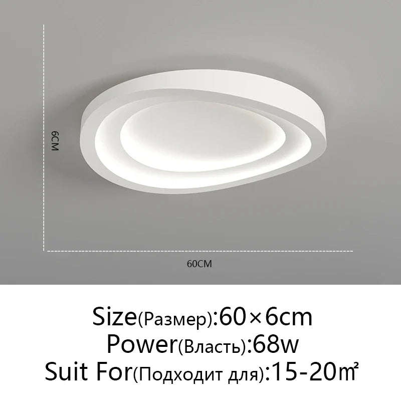 Afralia™ LED Round Ceiling Lamp with Remote Control Dimming for Modern Indoor Lighting
