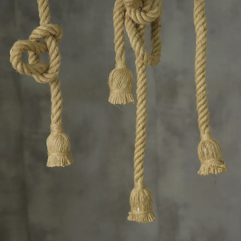 Afralia™ Hemp Rope Pendant Lights Retro Loft Industrial Hanging Lamp for Living Room Home Decor