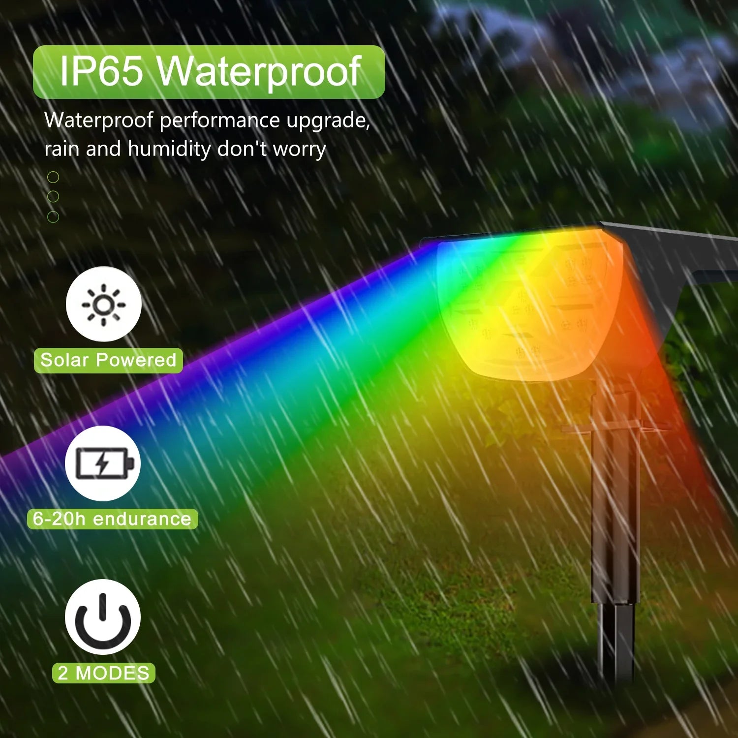 Afralia™ Solar RGB Landscape Spotlights: Color Changing Wireless Waterproof Wall Lamp
