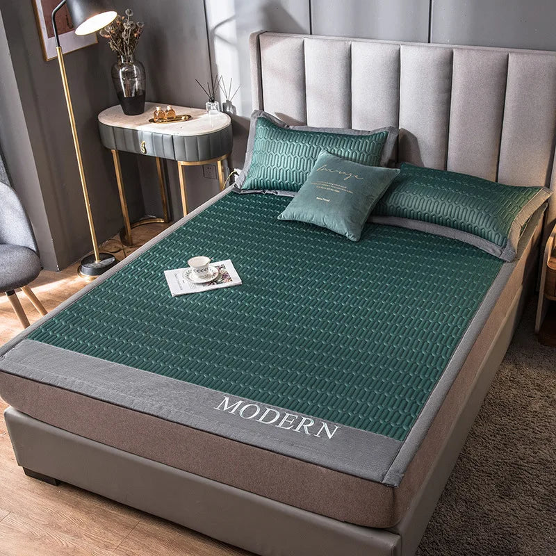 Afralia™ Cooling Latex Bed Mat | Summer Cool Feel | Thicker & Foldable Queen Mat