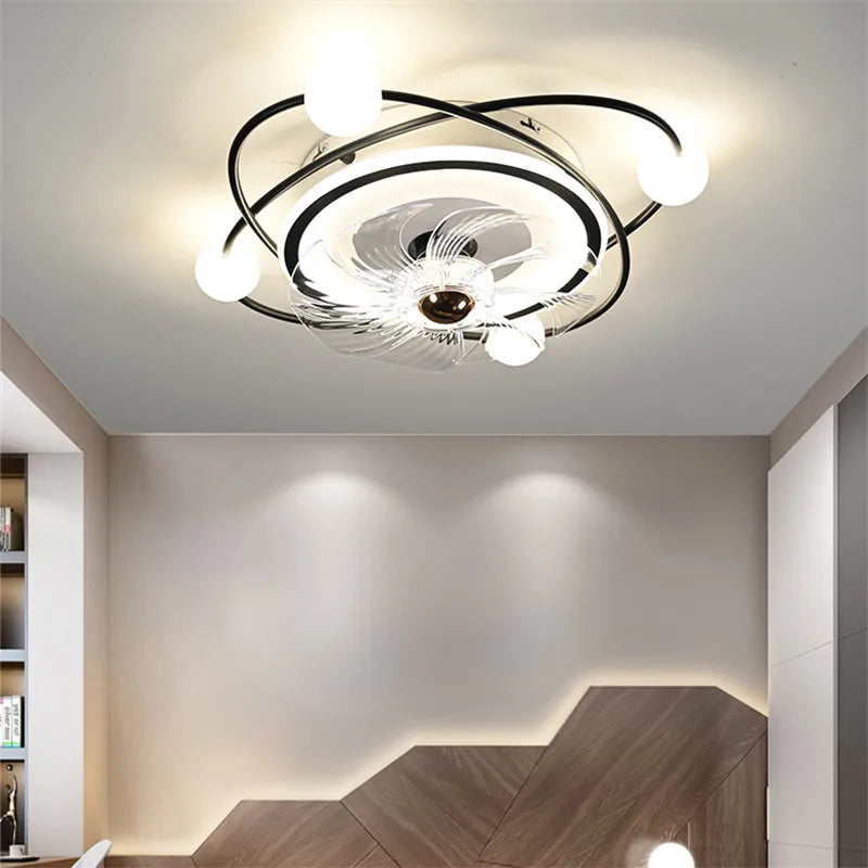 Afralia™ Nordic Ceiling Fan Light with Remote Control - 6 Fan Speeds