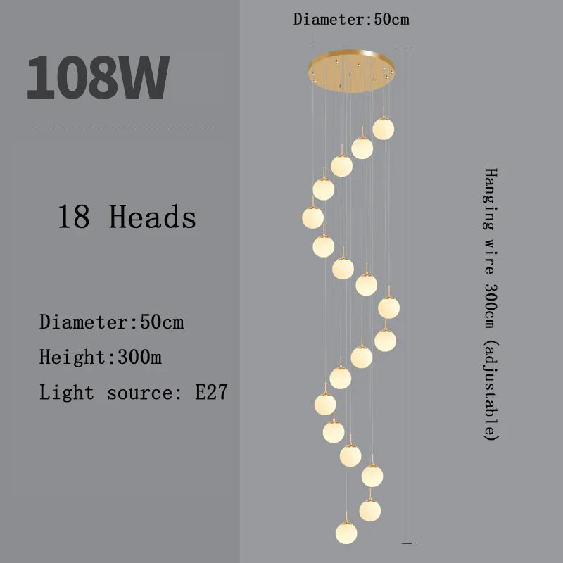 Afralia™ Nordic LED Glass Chandelier for Modern Living Spaces