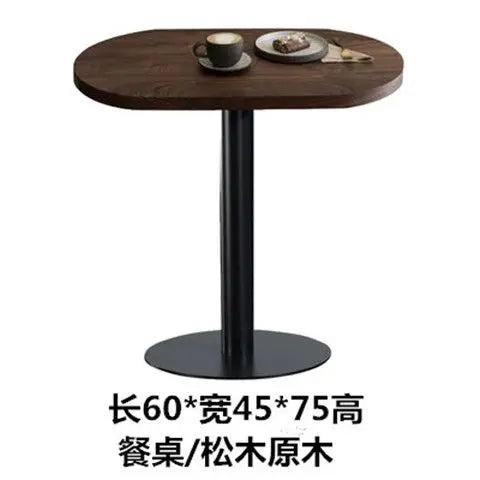 Nordic Style Oval Solid Wood Dining Table Set for Coffee & Dessert by Afralia™