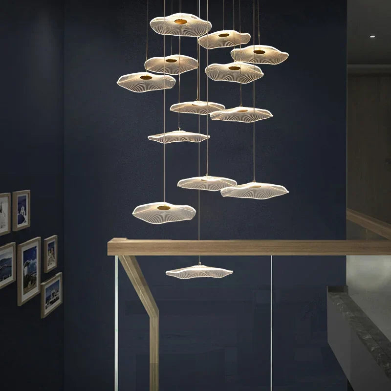 Afralia™ Revolving Stair Chandelier - Modern Minimalist Design for Sophisticated Living Spaces