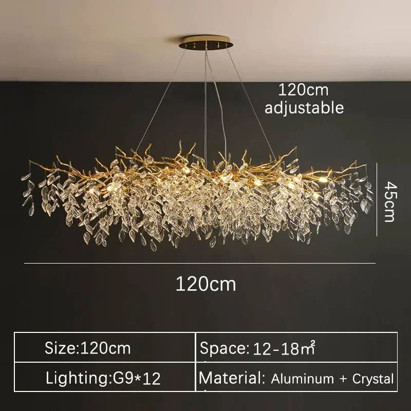 Afralia™ Crystal Pendant Chandelier for Luxury Dining Living Room LED Lighting
