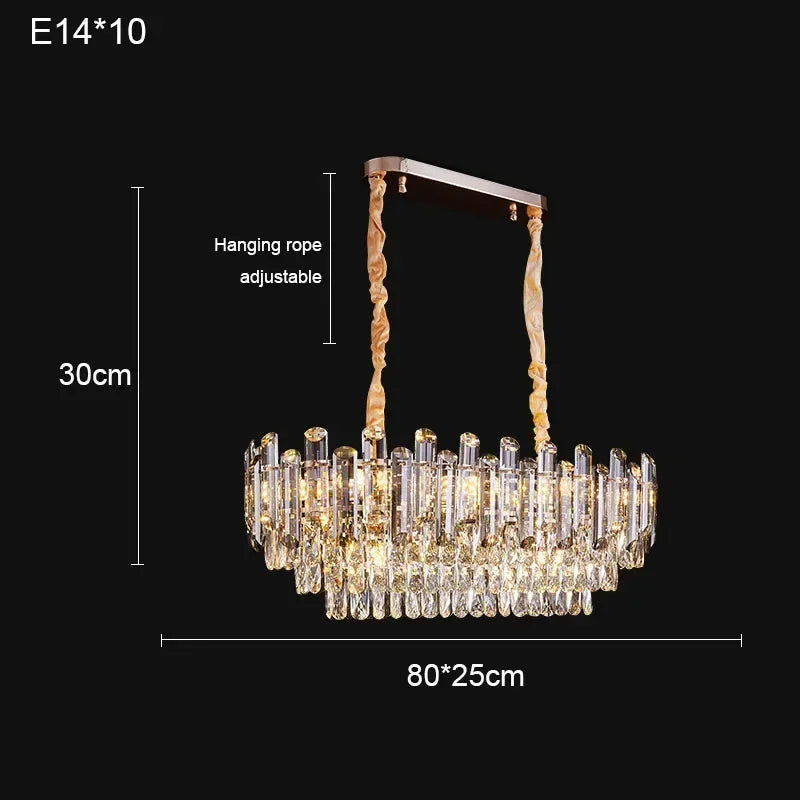 Afralia™ Gold Crystal Chandelier: Nordic Luxury Lighting for Living Room, Dining Room, Kitchen Island