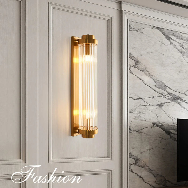 Afralia™ Golden Crystal Wall Lamp: Elegant LED Sconce for Bedroom, Living Room, Bathroom