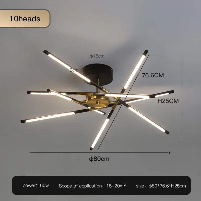 Afralia™ Black LED Ceiling Chandelier for Nordic Modern Home Decor