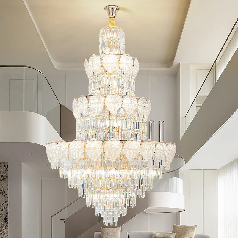 Afralia™ Crystal Duplex Villa Chandelier: Elegant Loft Apartment Light Luxury for Fashionable Living Rooms.