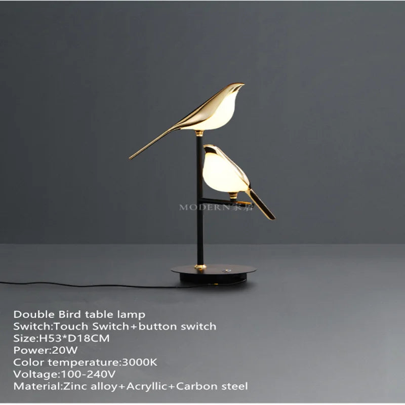 Afralia™ Nordic Bird LED Table Lamp - Postmodern Design for Home Decor