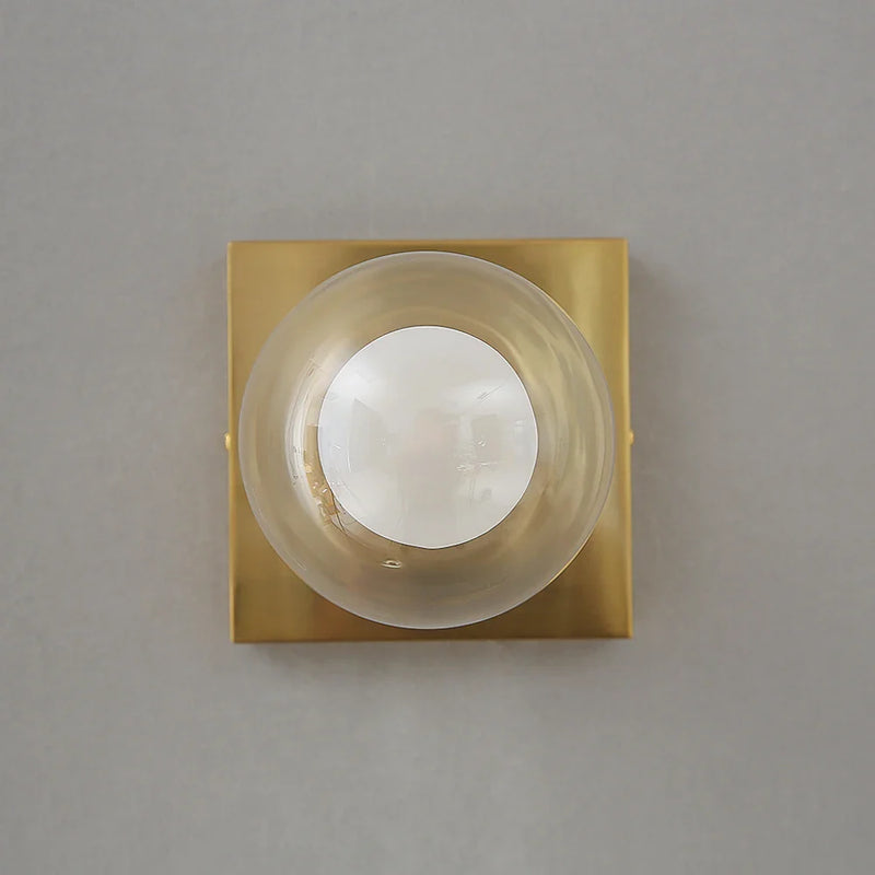 Afralia™ Square Glass Ball LED Wall Lamp for Bedroom and Living Room