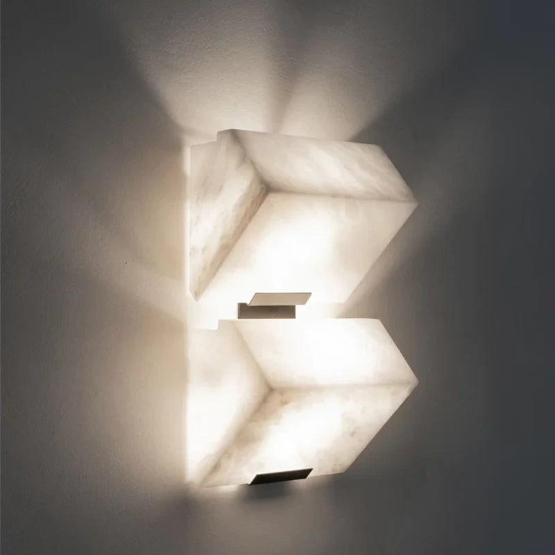 Afralia™ Natural Stone LED Wall Lamp for Bedroom, Living Room, or Study