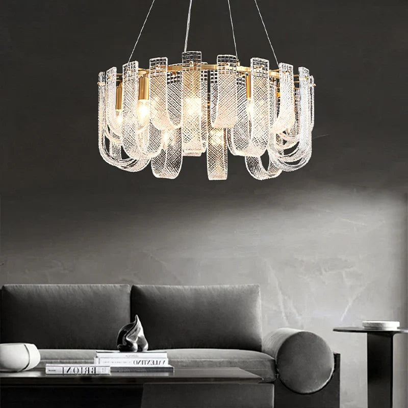 Afralia™ Dimmable LED Copper Ceiling Chandelier for Luxurious Living Room Lighting