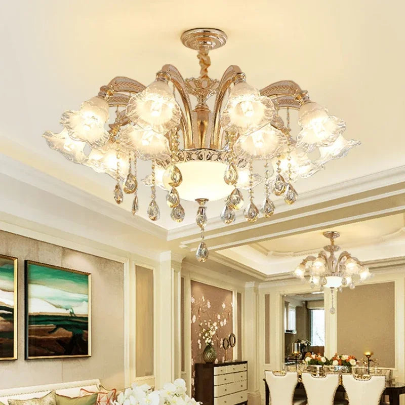 Afralia™ Crystal Ceiling Chandelier for Modern Luxury Living Room & Hotel Lobby