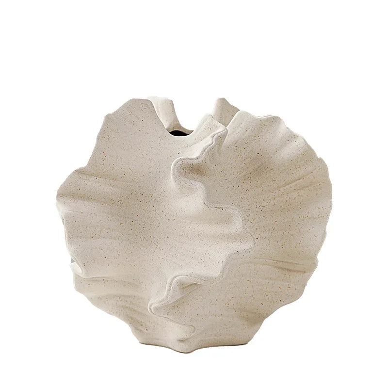 Afralia™ Petal Shape Ceramic Vase for Flower Arrangement and Home Decoration