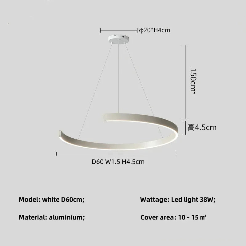 Afralia™ Black LED Chandelier Pendant Light for Foyer Stairs Bar, Minimalist Indoor Hanging Lamp