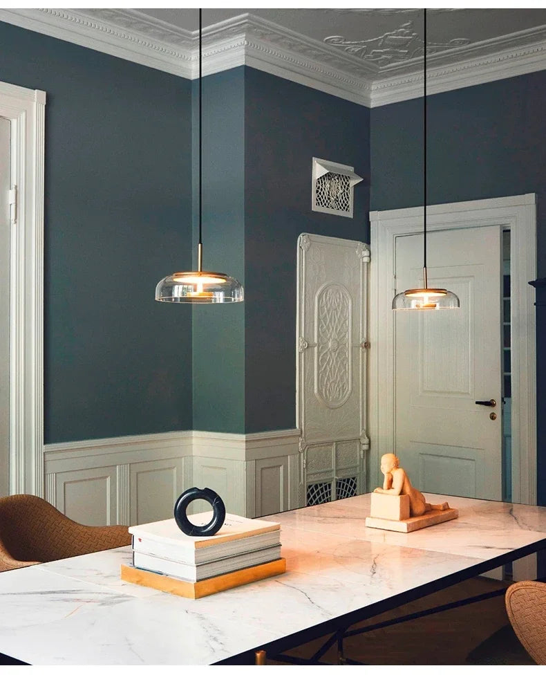 Afralia™ Modern Nordic Glass Pendant Lights for Dining Room Kitchen Bar Bedside