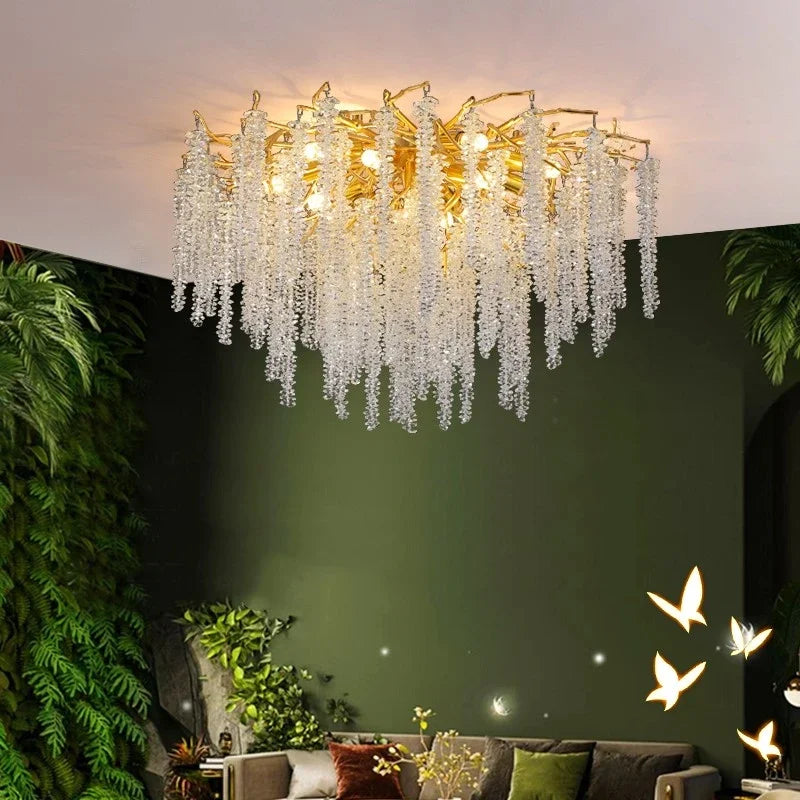 Afralia™ Crystal Tassel LED Chandeliers for Luxury Home Decor