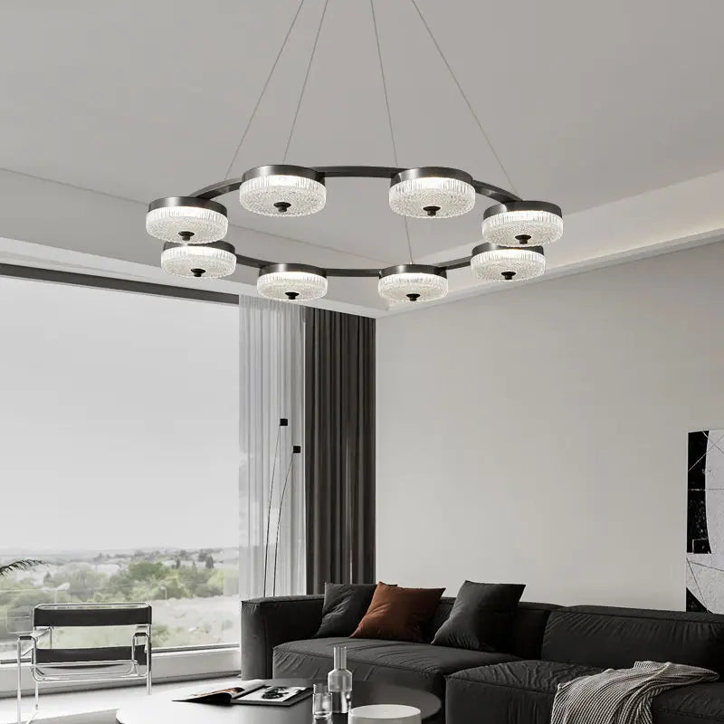 Afralia™ Modern Living Room Chandelier | Candy Jar Design | Circular Home Bedroom Lighting