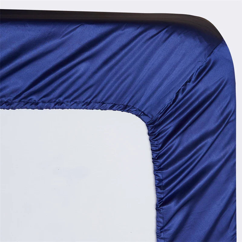 Afralia™ Satin Queen/King Size Fitted Bed Sheet Set Luxurious Soft Silky Elastic Bedsheet