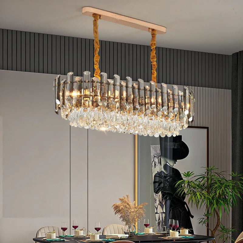 Afralia™ K9 Crystal Modern Ceiling Chandelier for Living Room Lighting Fixture